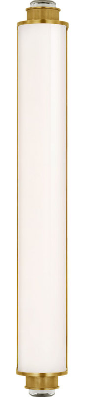 Percy Linear Bath Sconce with White Glass, 28.5" H x 3.75" W x 4" D, Soft Brass