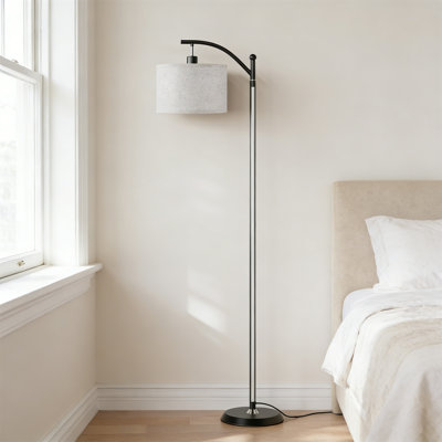 Smart RGB Floor Lamp With Linen Shade, Alexa Compatible, Music Sync, Remote