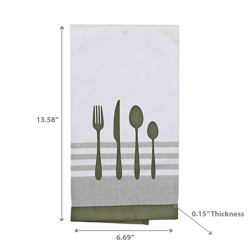 Serviettes de cuisine en coton, Olive