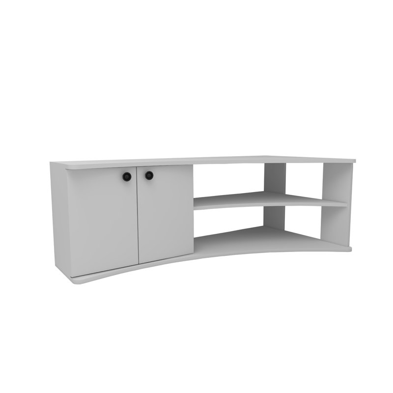 TV Stand with Shelves and Cabinet Dion, White