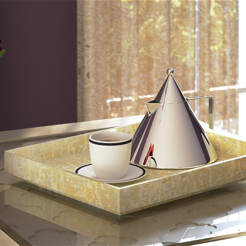 MDF Tray, 2.25" H x 15" W x 15" D, Champagne Silver