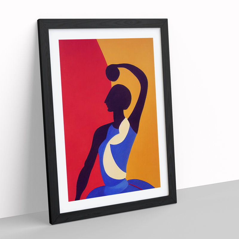 Dancer Woman In Abstract No.1 - Single Picture Frame Print, Black, 64cm H x 46cm W x 2cm D