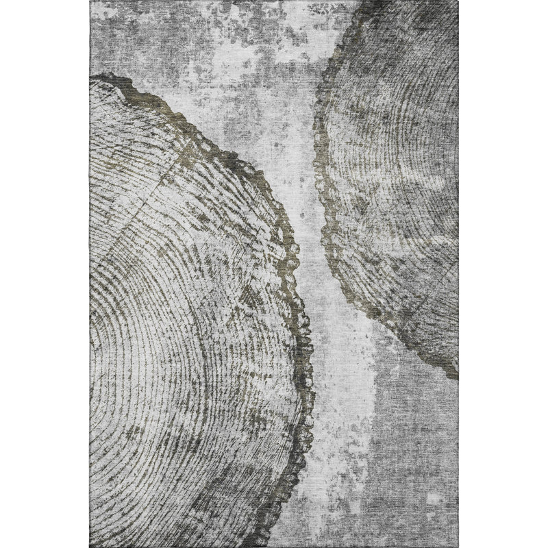Premium Machine Washable Cerrito Gray Rug, Rectangle 9' x 12'
