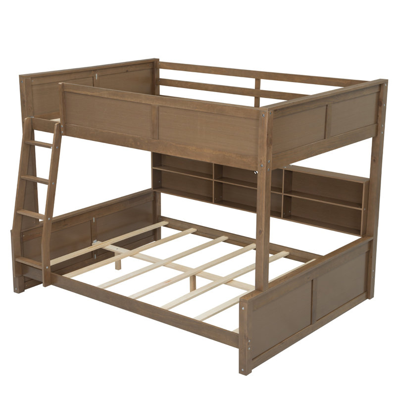 Bunk Bed with Storage Cabinets and USB Ports, Full XL, Wood