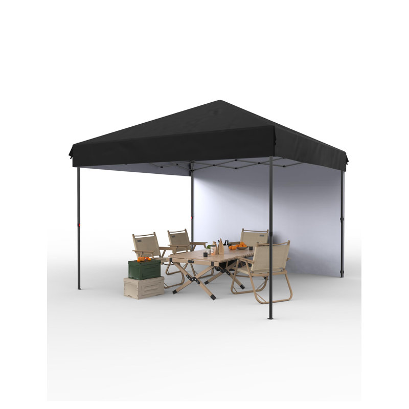 10'' W x 10'' D Aluminum Pop-Up Canopy, Black