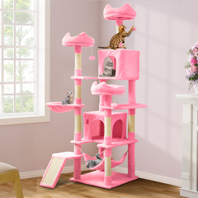 75" H Drusi Multi-Level Large Cat Tree with 3 Perchs