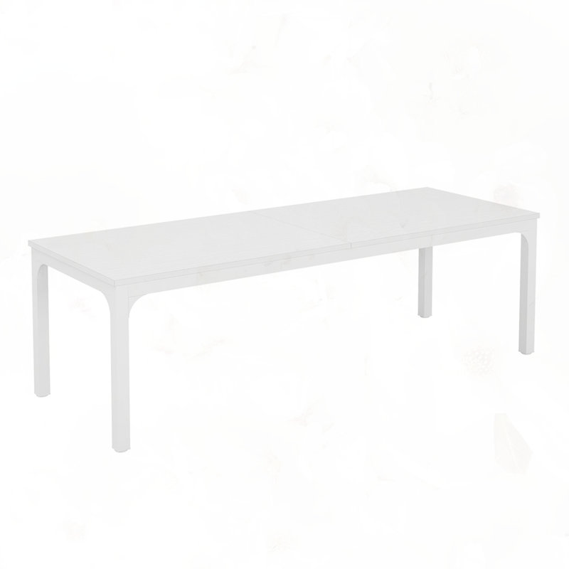 Dining Table Large Rectangle Kitchen Dinner Table, White, White
