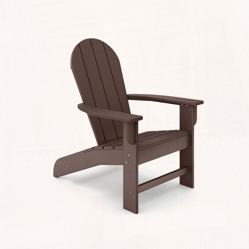 Adirondack Chair – Premium HDPE Poly Lumber, Unique Fan Back, Stainless Steel Hardware, Brown
