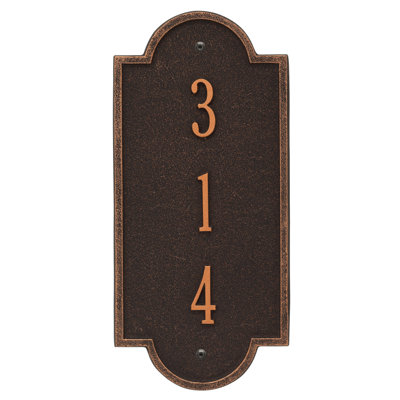 Richmond Personalized Vertical Petite 3-Line Wall Address Plaque