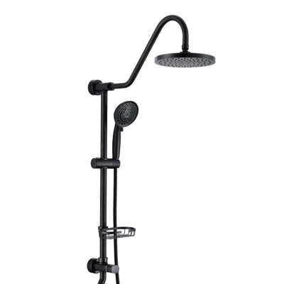 Système de douche en bronze huilé avec pomme de pluie de 8 po et ensemble de douchette pivotante à 5 po