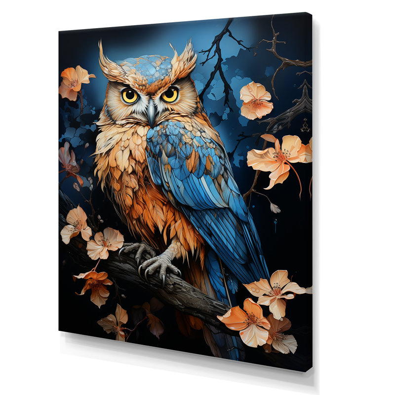 Blue Owls Moonlight Realm II sur impression sur toile, Toile tendue, H 20 po x l 12 po x P 1 po