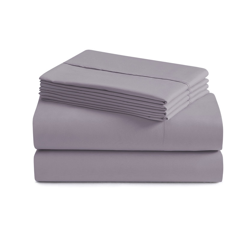 Luxurious Soft Microfiber Sheet Set with Bonus Pillowcases, Plum, Cal. King Sheet Set with 4 Pillowcases