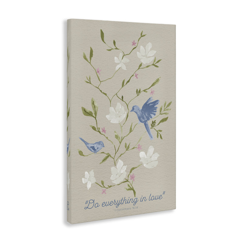 Toile florale «Do Everything In Love», conception de Lucille Price, H 24 po x l 16 po
