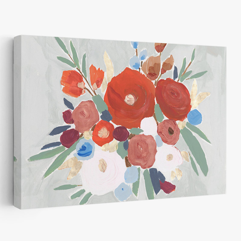 Plantes, fleurs, abstrait, chant de sirène, art mural, H 24 po x l 36 po