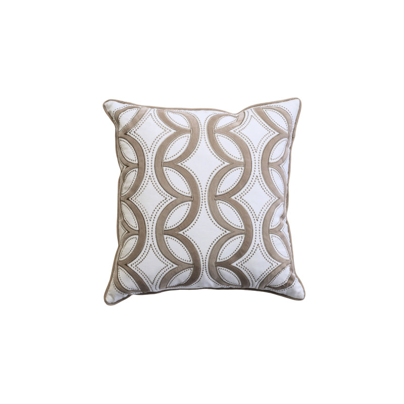 Geometric Square Pillow Cover & Insert, Latte