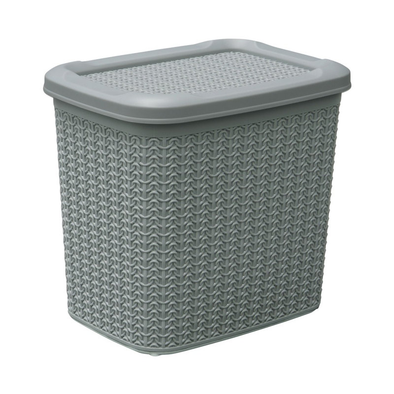 JVL Plastic Decorative Bin, Grey