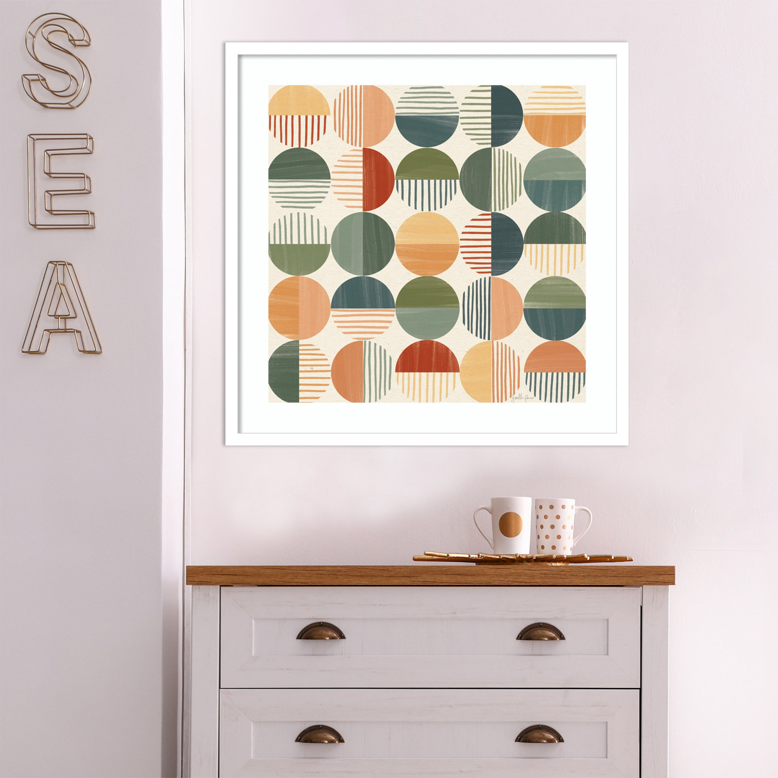 Born To Roam Pattern II, White, 25" H x 25" W x 1" D