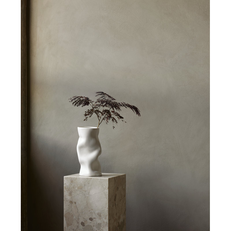 Collapse Table Vase, 7.9" H x 6.3" W x 6.3" D, White