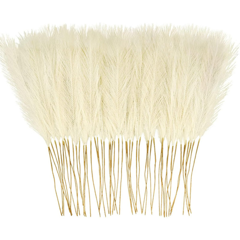 50 pièces fausse herbe de pampas, 21,6 po de gazon artificiel court