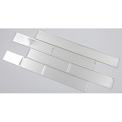 Carrelage mural de cuisine et de salle de bain décoratif en verre biseauté 3 po x 12 po Reflections