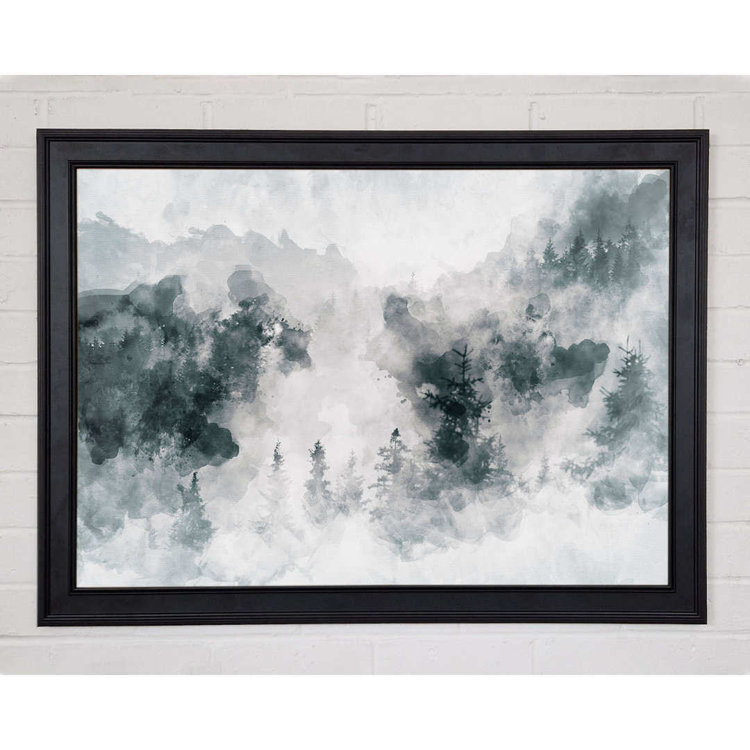 Gerahmtes Leinwandbild Watercolour Grey Forest