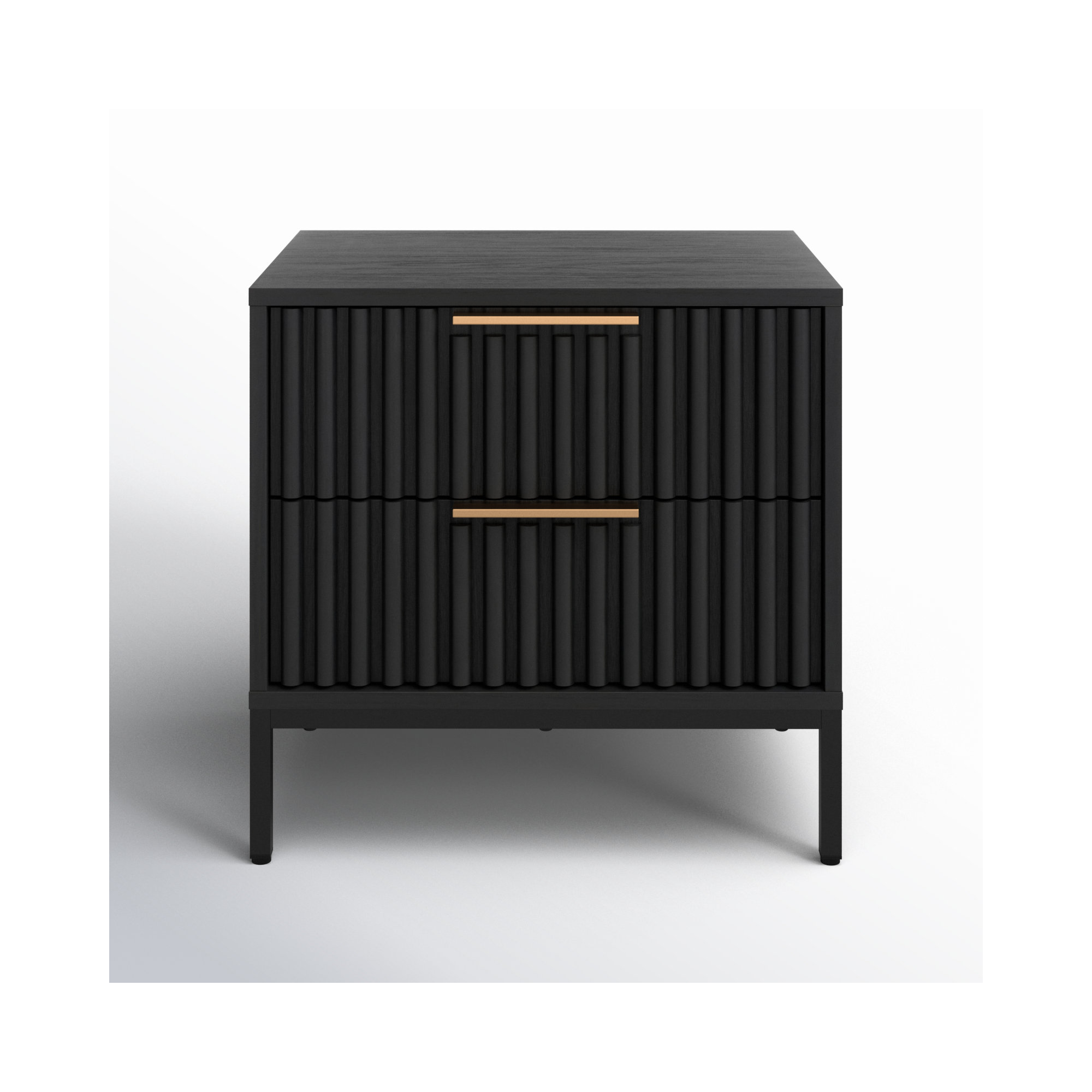 Burgess 2 - Drawer Nightstand, Black/Black