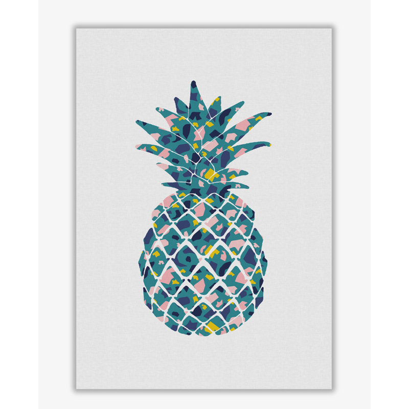Teal Pineapple - Print, 30 cm H x 21 cm W x 1 cm D, No Frame