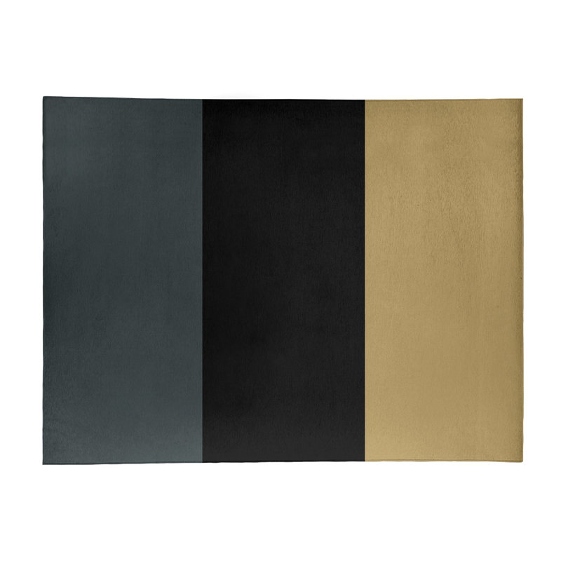 Tapis gris à rayures en acier national hockey, Rectangle 8 pi x 10 pi