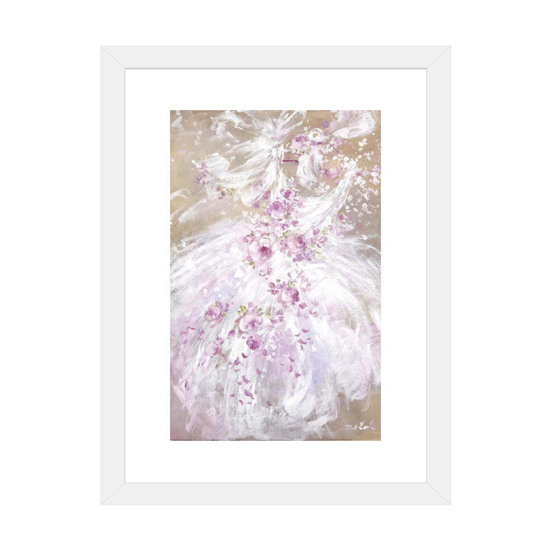 «Tutu Spring» par Debi Coules - reproduction d'art, H 24 po x l 16 po x P 1 po, Papier encadré blanc, Blanc