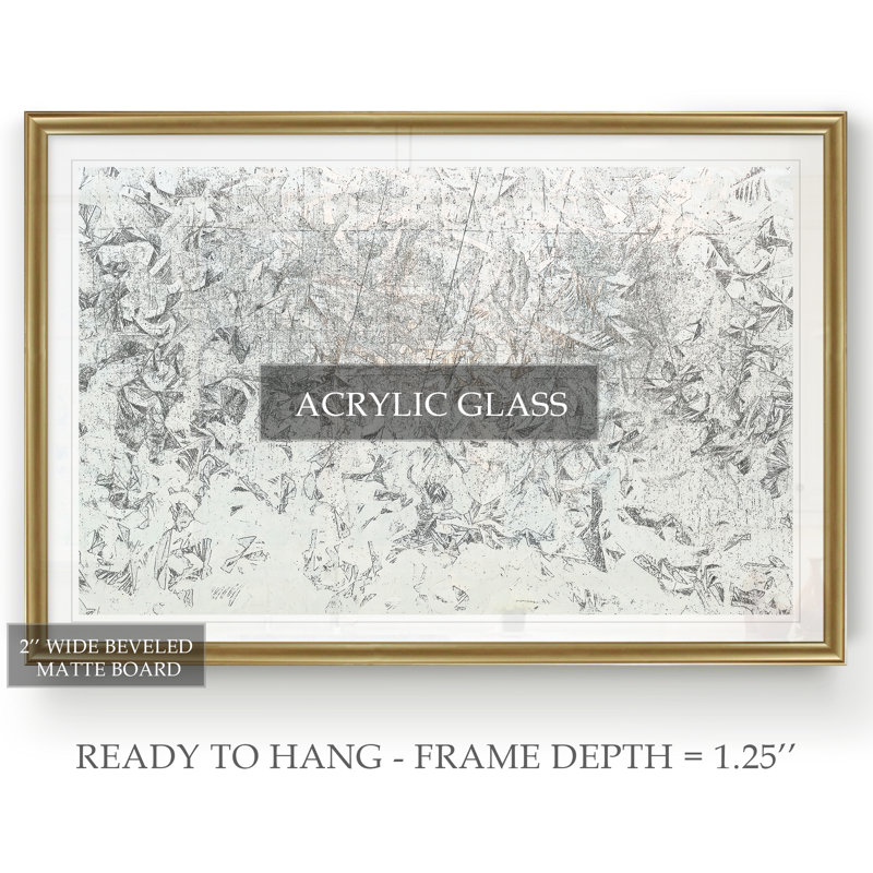 Frosty II - reproduction d'art sur toile, H 26,5 po x l 36,5 po x P 1,5 po, Encadrement doré