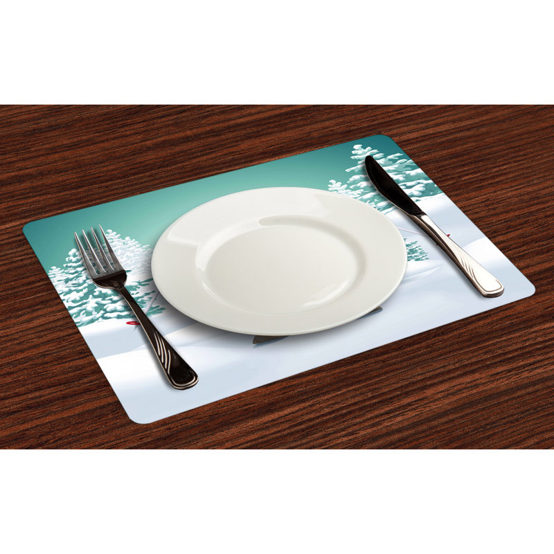 Agnew Christmas Skiing Snowman Trees Placemat