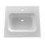 Plan de toilette rectangulaire Streamline GT-1200-24, 61 cm (L) x 56 cm (P), en surface solide blanche brillante, avec lavabo simple.