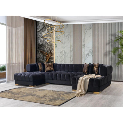 Ariana Velvet Double Chaise Sectional