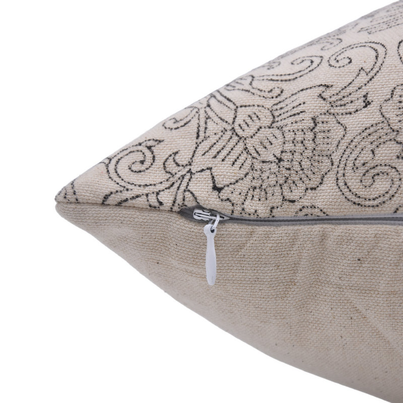  Housse de coussin en coton Floral, Carré, 16 po x 16 po, Mauve floral 1