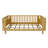 Low Profile Kids Platform Bed with Safety Rails, Removable Guardrail Toddler Bed Frame, Wood Slat Support, Natural, Queen-1292489132-1293431453