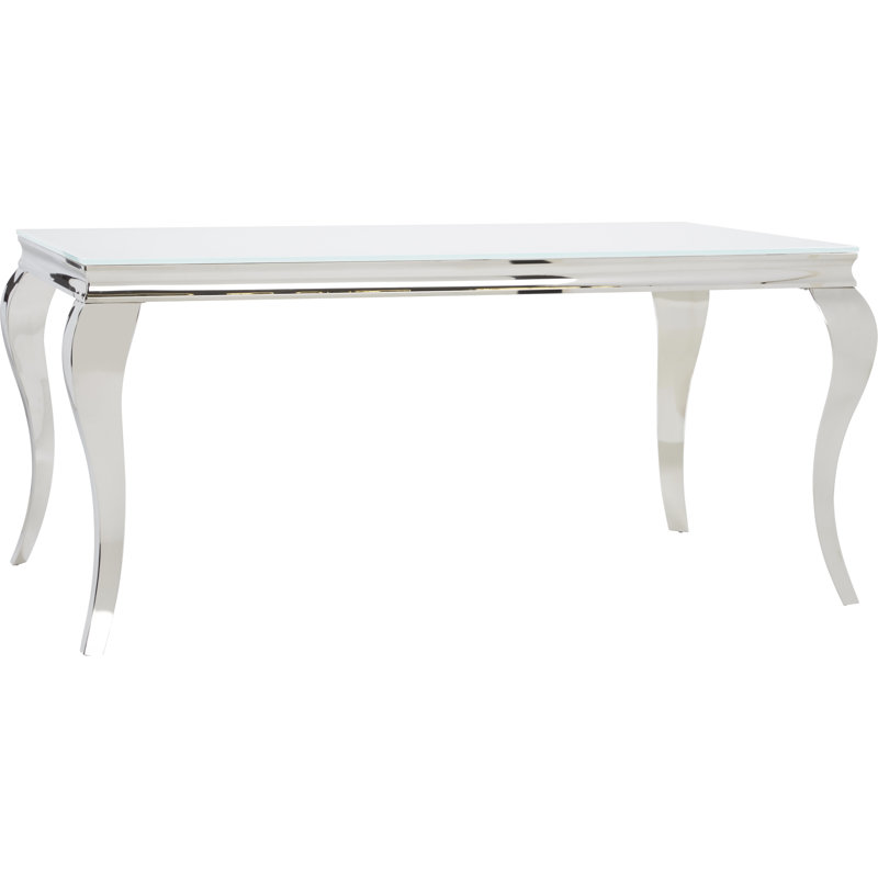 Baldwin Glass Top Metal Base Dining Table, H76 x L168 x W98cm