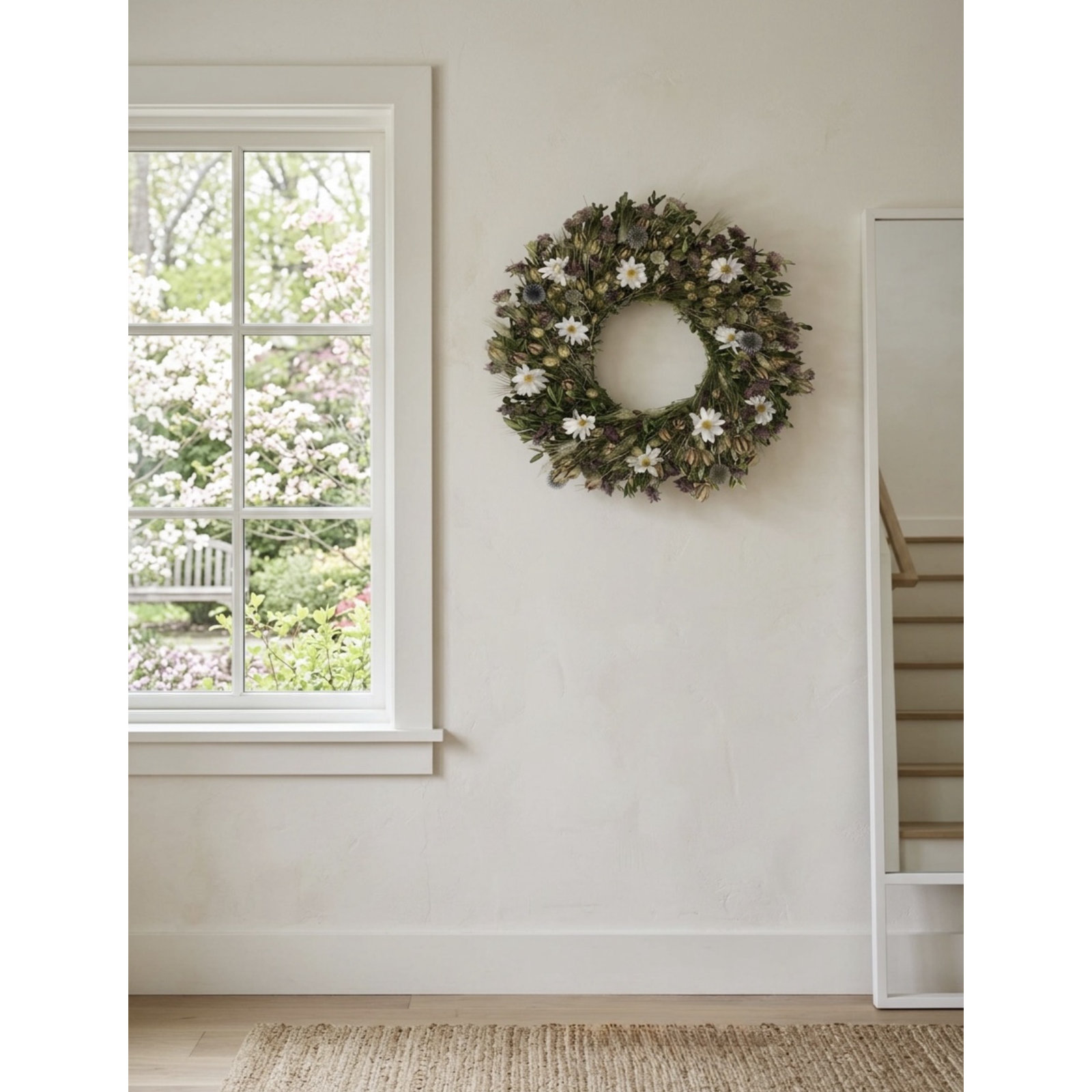 22" Spring Daisy Wreath