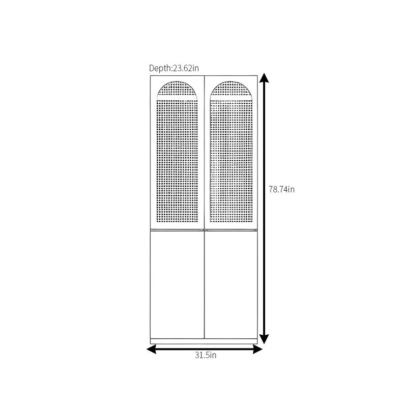 Retro Simple Modern Rattan Wardrobe