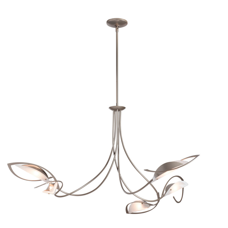 Lustre géométrique unique à 5 lumières Aérien, H 22,4 po x l 47,5 po x P 47,5 po, Doré clair