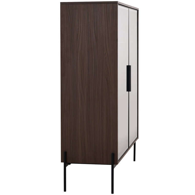 51.2'' Tall Lighted Display Cabinet With Tempered Glass Door, Metal Legs, LED Curio Cabinet, Modern Minimalist Style, For Living Room, Office, Study