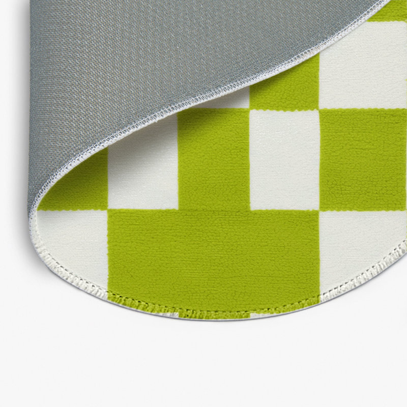 Tapis intérieur / extérieur blanc à carreaux, Rond 5 pi