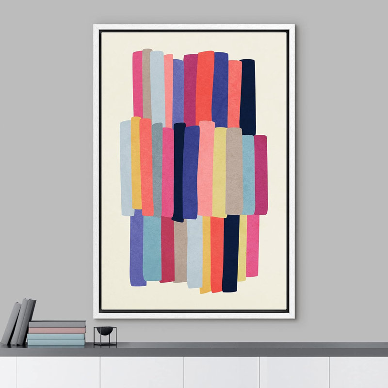 Abstrait blocs de couleurs vibrantes arc-en-ciel pastel rayé coup de pinceau coloré abstrait formes illustrations modernes contemporaines