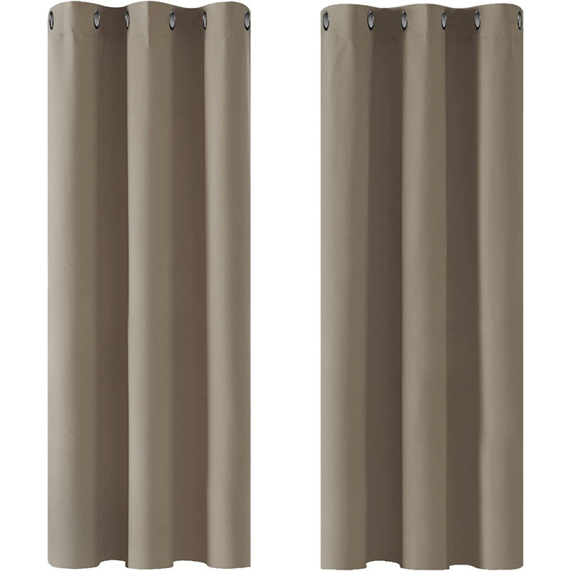 Blackout Curtain Pair, Dark Brown, 107 W x 160 D cm