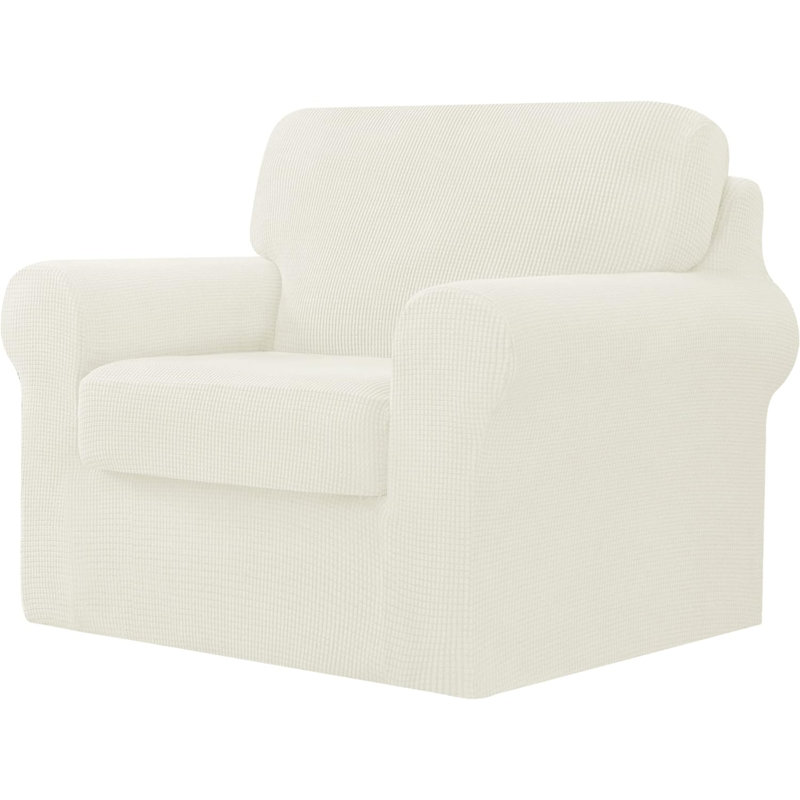 Housse de canapé, H 41 po x l 43 po x P 2,64 po, Ivoire/Blanc