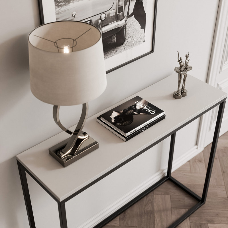 Console Table, 90cm H x 100cm W x 30cm D, black / cashmere, black, cashmere