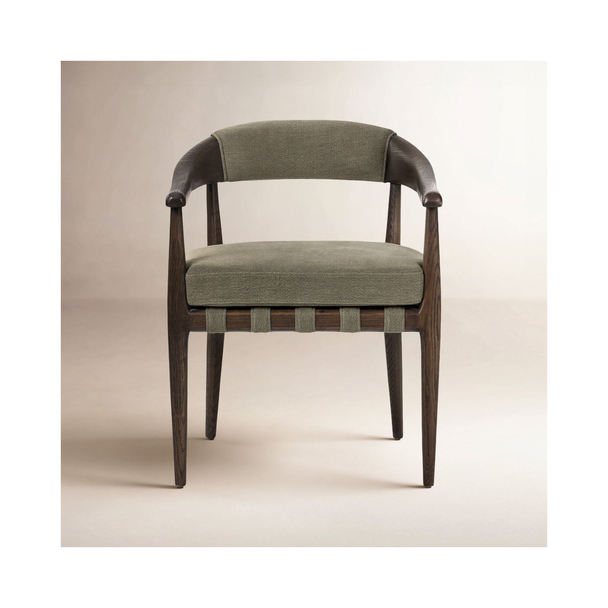 Clendon Dining Chair-Sonoma Chestnut, Laken Stone Linen