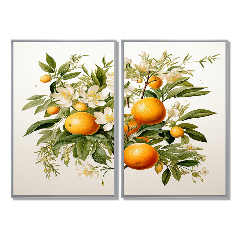 Oranger - impressions sur toile jaunes, 36" H x 48" W, Floater Framed Print without Mat, Silver