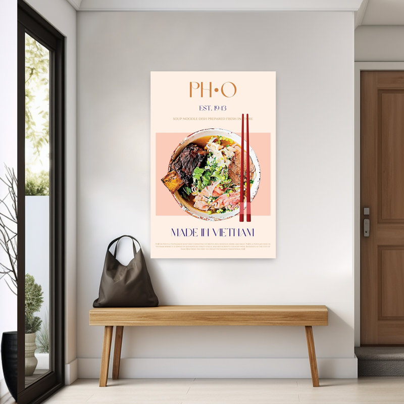 «Authentic Vietnamese Pho Traditional Architecture», art mural, H 60 po x l 40 po