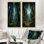 «Green Lost In The Woodland Forest I», ensemble de 2 impressions sur toile