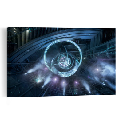 Neon Futuristic Abstract Geometric Modern Wall Art Print
